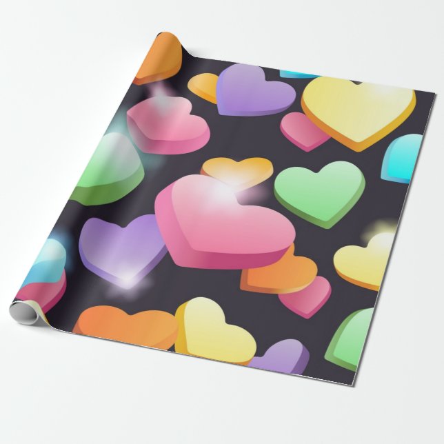 Herzmuster Geschenkpapier (Ungerollt)