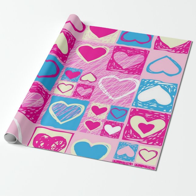Herzmuster Geschenkpapier (Ungerollt)