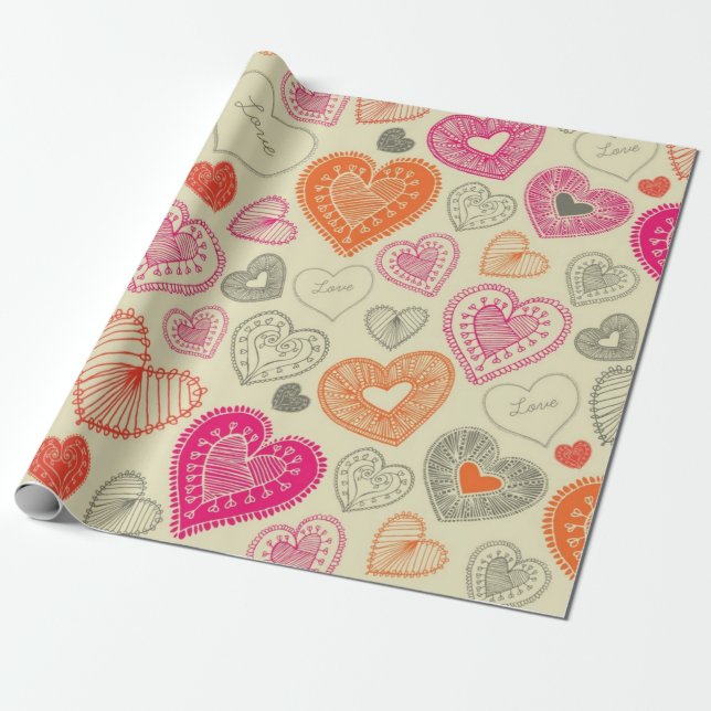 Herzmuster Geschenkpapier (Ungerollt)