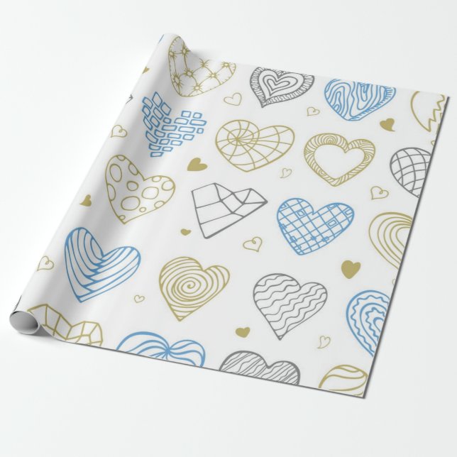 Herzmuster Geschenkpapier (Ungerollt)