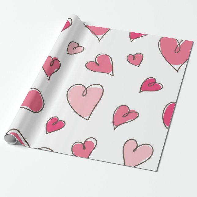 Herzmuster Geschenkpapier (Ungerollt)