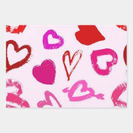 Herzmuster Geschenkpapier Set