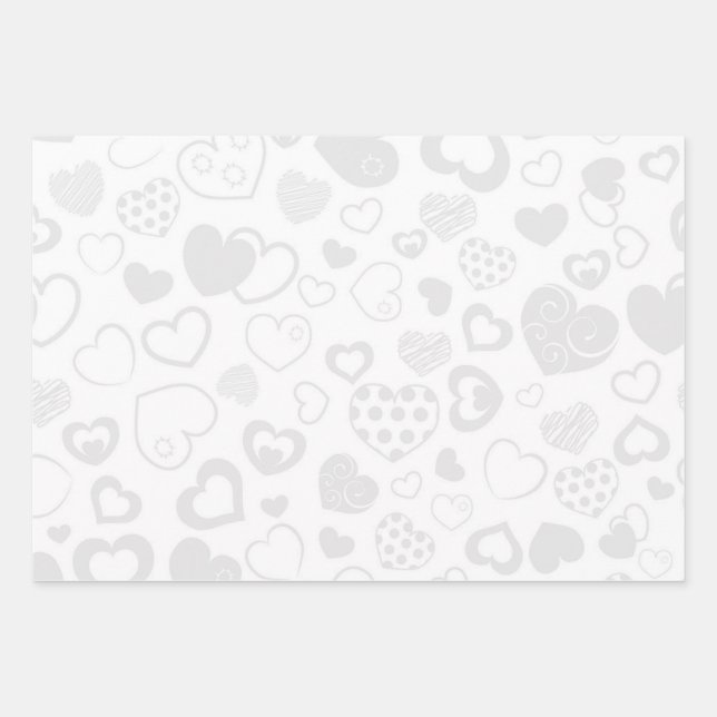 Herzmuster Geschenkpapier Set (Vorderseite)