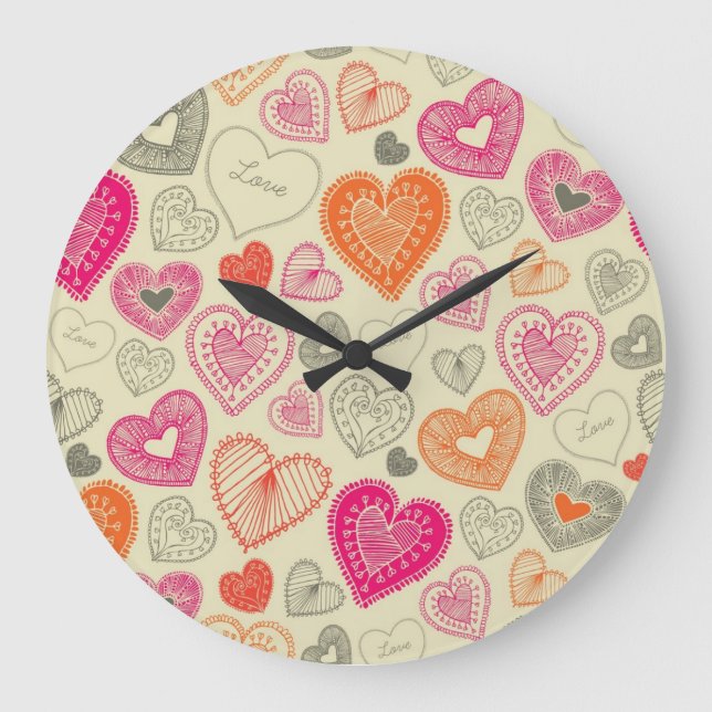 Herzmuster Große Wanduhr (Vorderseite)