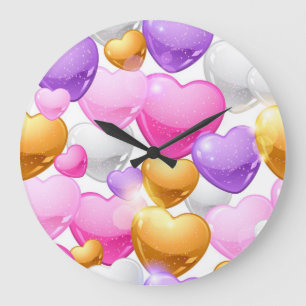 Herzmuster Große Wanduhr