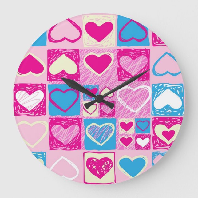 Herzmuster Große Wanduhr (Vorderseite)