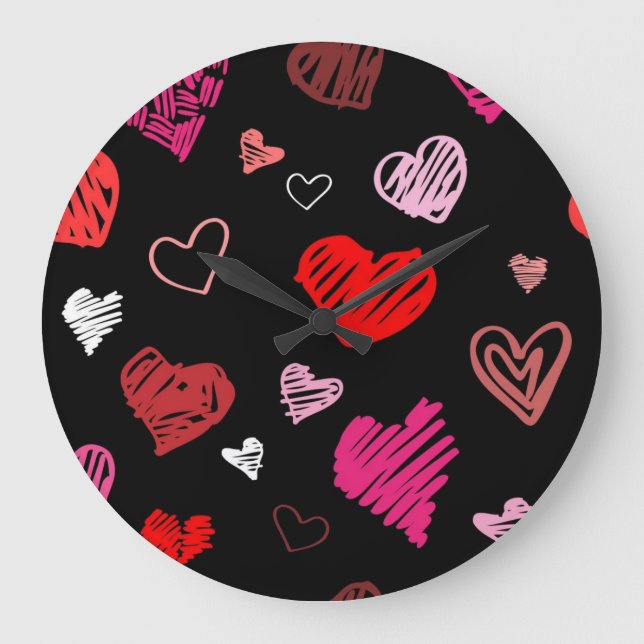 Herzmuster Große Wanduhr (Vorderseite)
