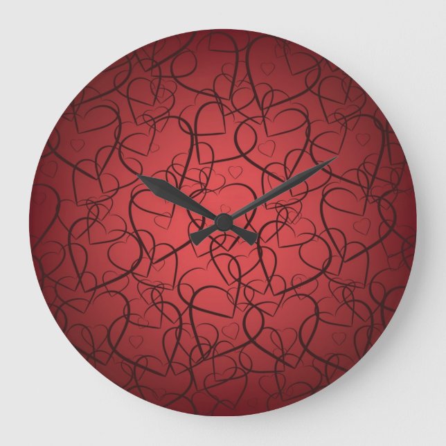 Herzmuster Große Wanduhr (Vorderseite)