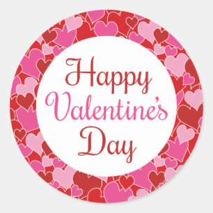 Herzmuster Happy Valentine's Day Round Sticker