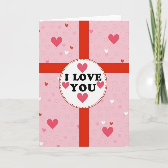 Herzmuster Ich liebe dich Karte (Vorderseite)
