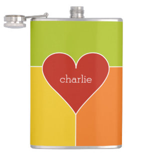 Herzmuster individuelle Flasche mit Monogramm Flachmann