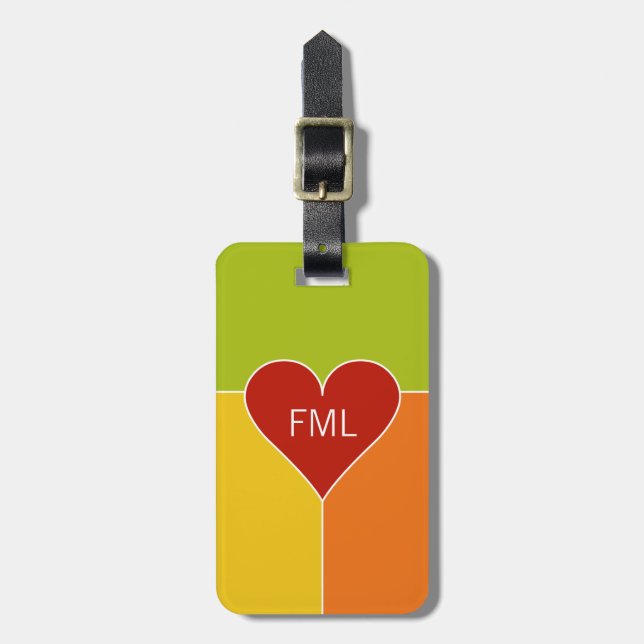 Herzmuster individueller Gepäckanhänger (Vorderseite vertikal)