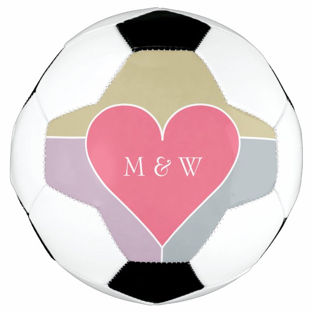 Herzmuster kundenspezifische Monogramm Fußball (Vorderseite)