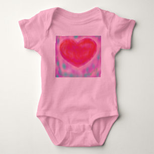 Herzmuster mit rosa blau um die Kanten Baby Strampler