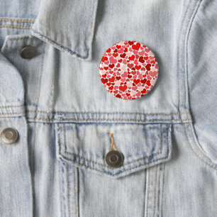 Herzmuster, rote Herzen, Liebe Button