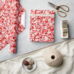 Herzmuster, rote Herzen, Liebe Geschenkpapier