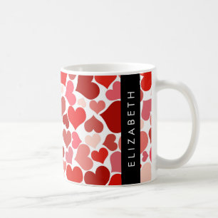 Herzmuster, rote Herzen, Liebe, Ihr Name Kaffeetasse