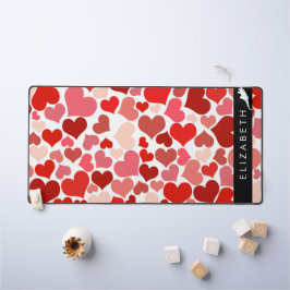 Herzmuster, rote Herzen, Liebe, Ihr Name Schreibtischunterlage