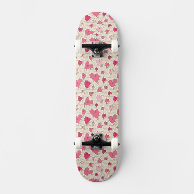 Herzmuster Skateboard (Vorderseite)