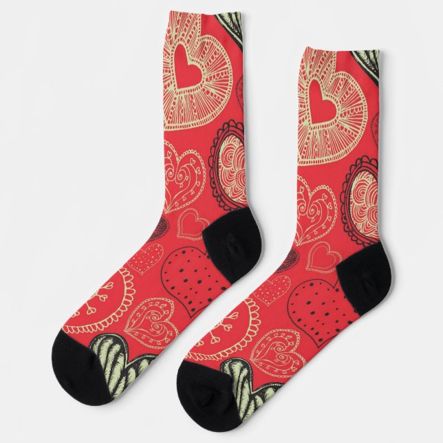 Herzmuster Socken (Linkes Detail)