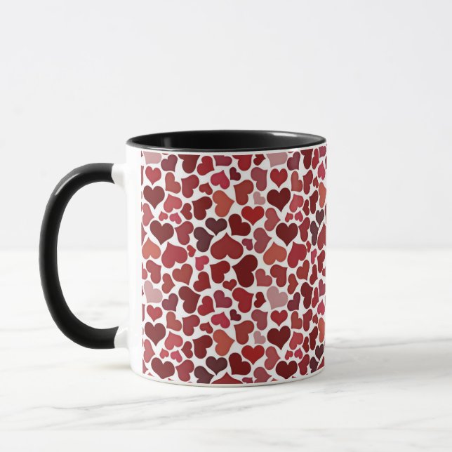 Herzmuster Stilvoll Modern Rosa Rot Chic Tasse (Links)