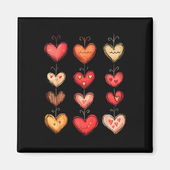 Herzmuster-Valentinstag Lustiger Valentinstag Frau Magnet (Vorne)