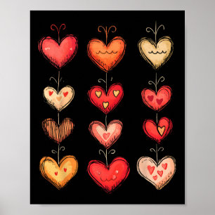 Herzmuster-Valentinstag Lustiger Valentinstag Frau Poster
