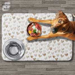 Herzmuster weiches Beige Wasserfarbe Saugmatte Badematte