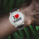 Herzname Armbanduhr<br><div class="desc">Schreiben Sie Ihren gewünschten Namen oder Text in den Namensbereich.</div>