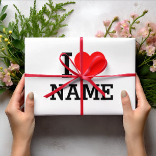 Herzname Geschenkpapier Set