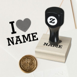 Herzname Gummistempel