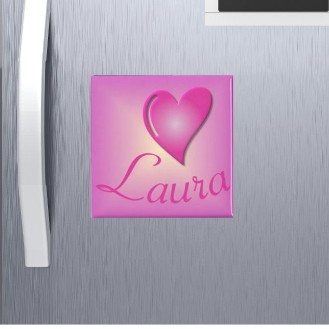 Herzname Pink Personalisiert Magnet (Von Creator hochgeladen)