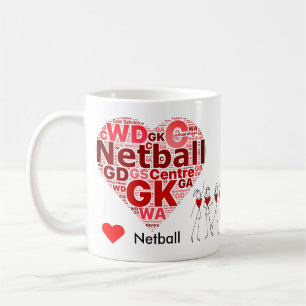 HerzNetball bringt Wort-Wolke in Position Kaffeetasse
