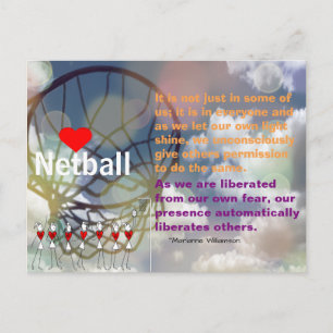 Herznetzball-Design und inspirierendes Zitat Postkarte