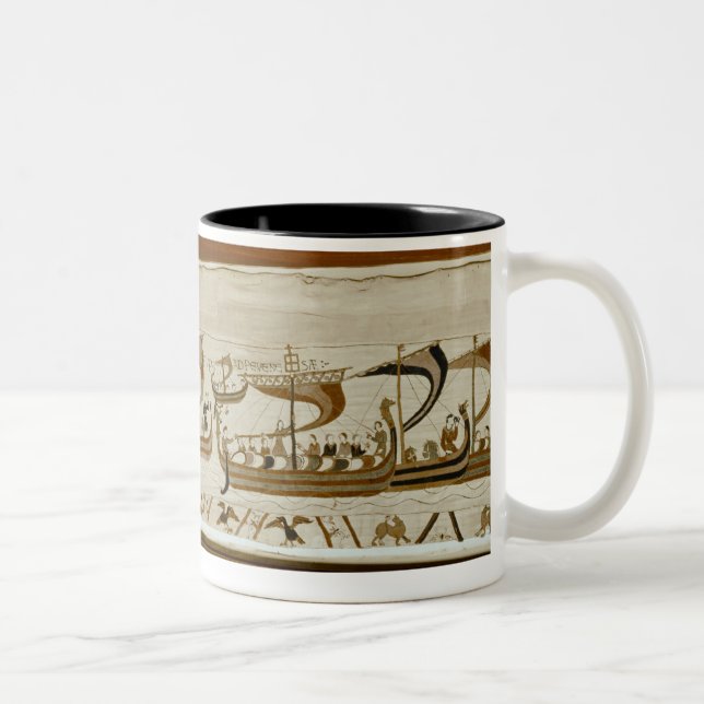 Herzog William und sein Flottenkreuz Pevensey Zweifarbige Tasse (Rechts)