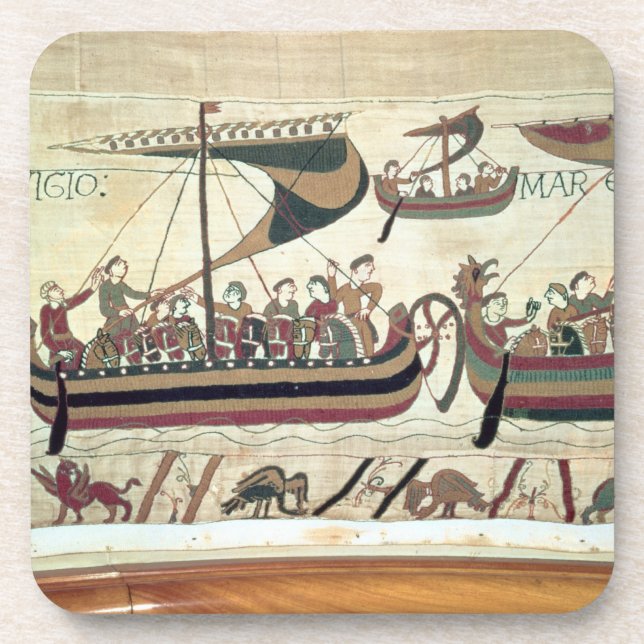 Herzog William und seine Flotte kreuzen den Kanal Untersetzer (Vorderseite)