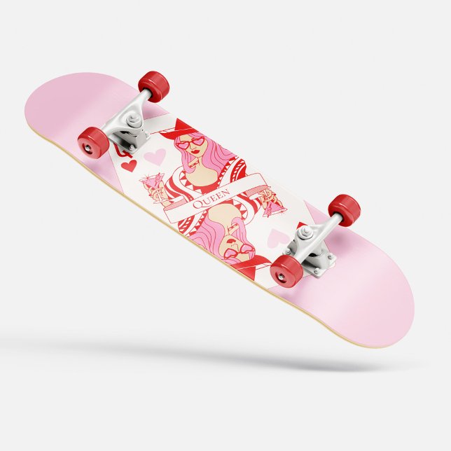 Herzogin Rosa Skateboard (queen of hearts skateboard pink)