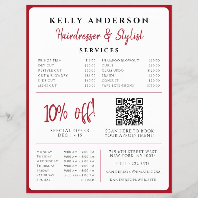 Herzogin von Herzen Friseursalon Rouge Foto Servic Flyer (Vorne)