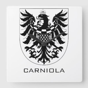 Herzogtum Krain Monochrome Heraldische Kunst Quadratische Wanduhr