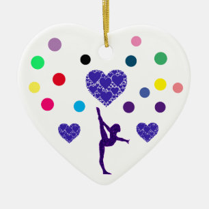 Herzornament "GYMNASTICS". Keramik Ornament