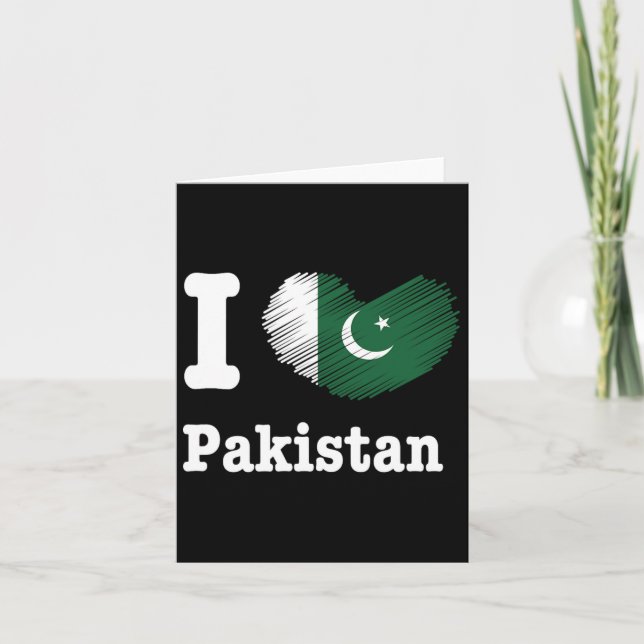Herzpakistan Azadi Mubarak Dil Flaggentag Proud Ro Karte (Vorderseite)