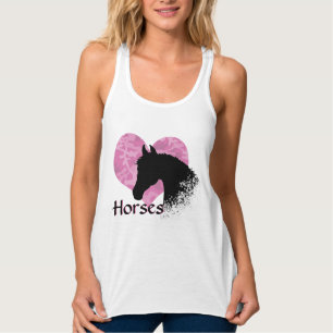 Herzpferd (rosa Camouflage) Tank Top