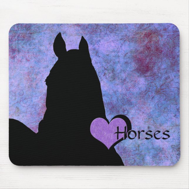 Herzpferde I (lila/blau) Mousepad (Vorne)