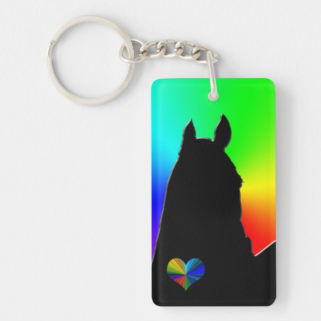 Herzpferde I (Regenbogenbruch) Schlüsselanhänger (Vorderseite)