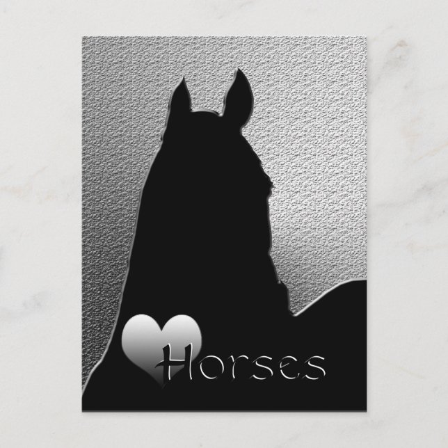 Herzpferde I (Silberes Herz) Postkarte (Vorderseite)
