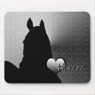 Herzpferde I Silver Heart (silber metallisch) Mousepad