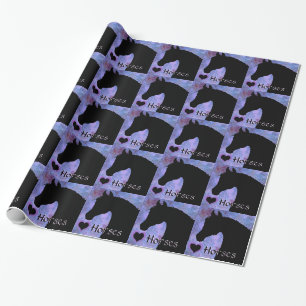 Herzpferde III (lila/blau) Geschenkpapier