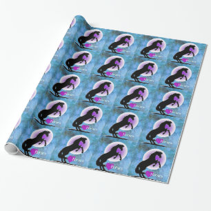 Herzpferde V (blau/grün) Geschenkpapier