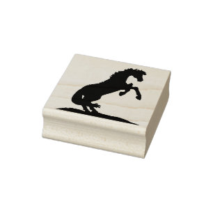 Herzpferde V (Silhouette der Aufzucht) Gummistempel