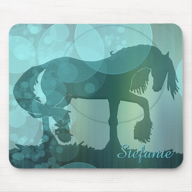 Herzpferde VI (aquamarine Bläschen) Mousepad (Vorne)